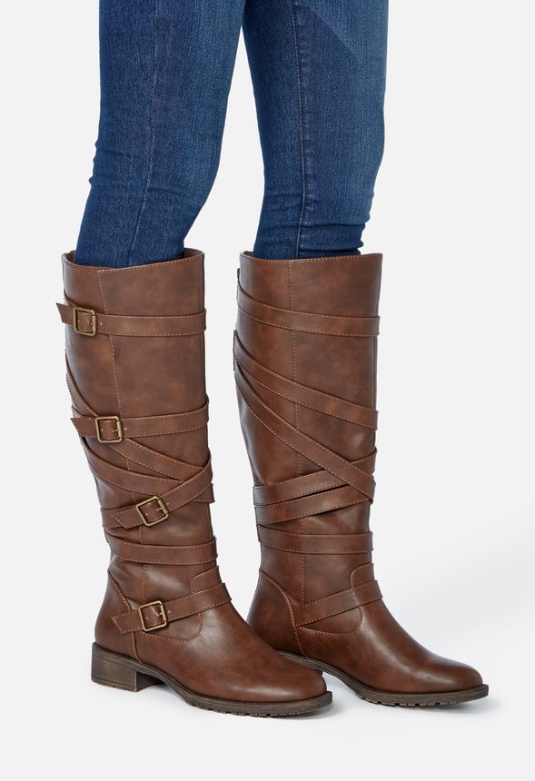 telsa brown strap boot