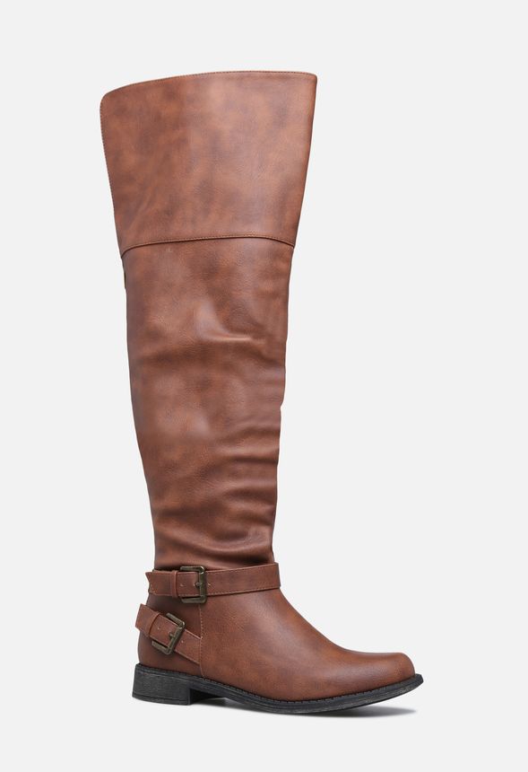 flat cognac boots
