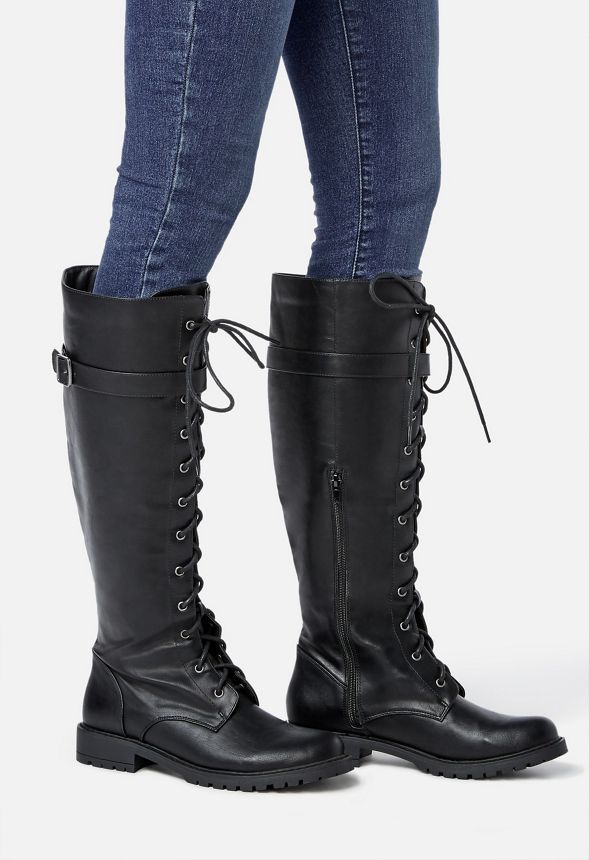 Carter Lace-Up Boot in Black - Get great deals at JustFab