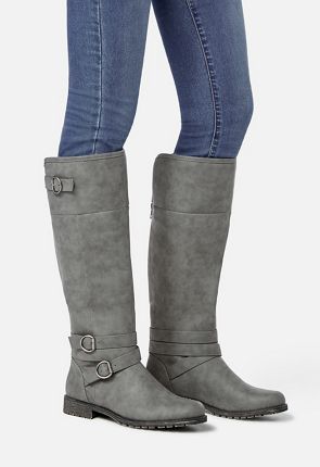 grey riding boots leather