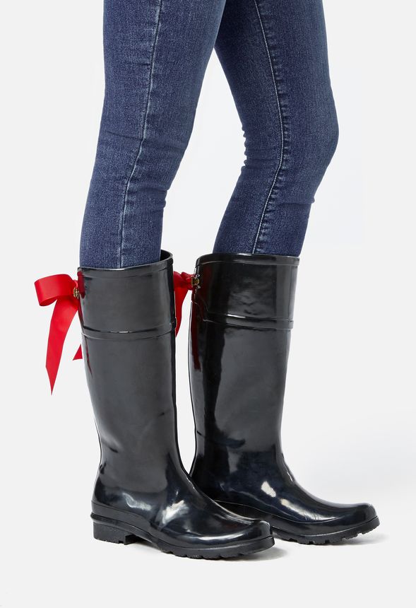 rain boots with ribbon