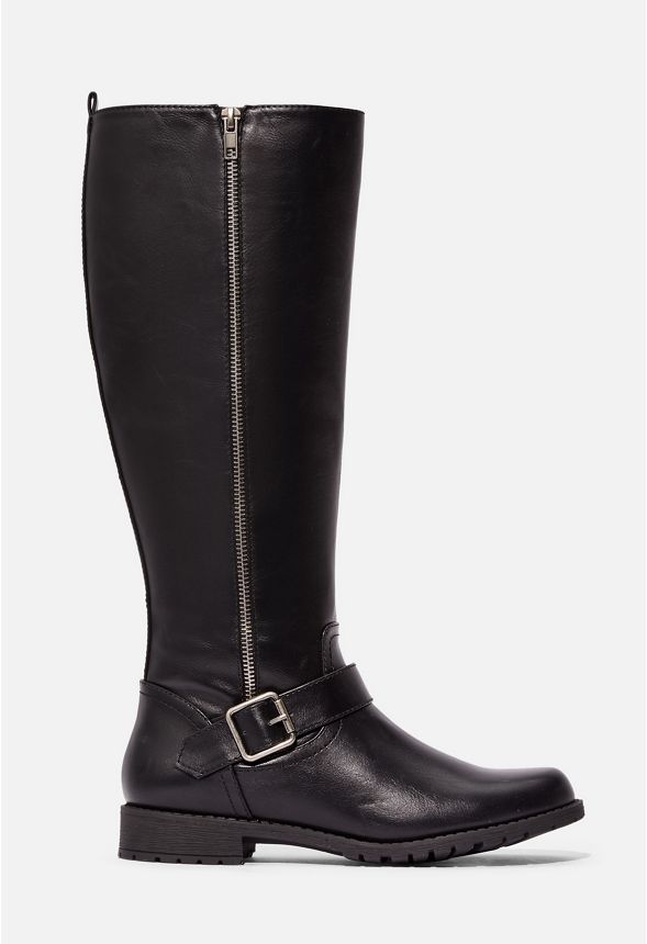 Didoa Faux Leather Zip Boot in Black - Get great deals at JustFab