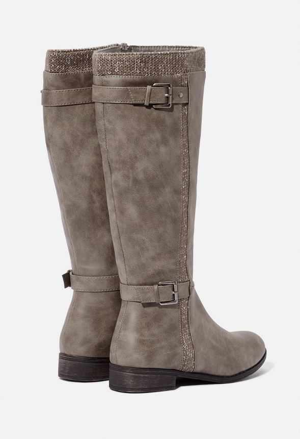 knee high boots with sweater cuff