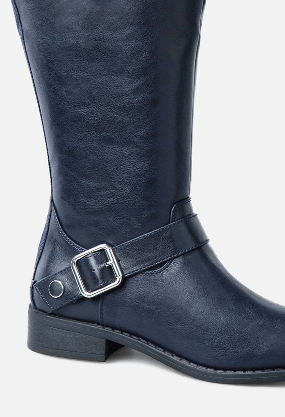 Billie Over The Knee Boot in Navy - Get great deals at JustFab
