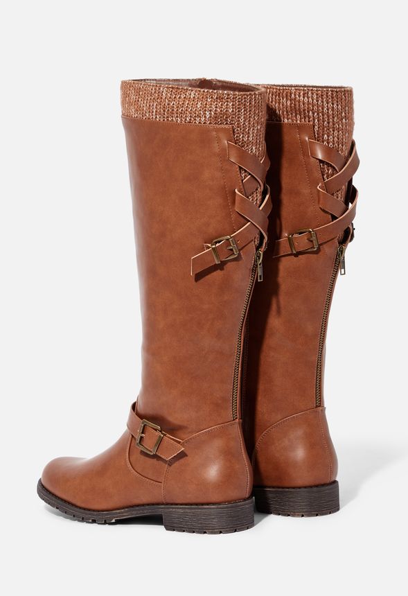 flat cognac boots