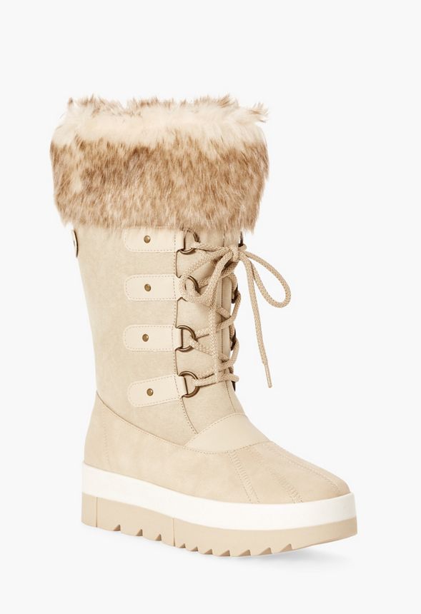 Emmalynne Faux Fur Winter Boot in Sand - Get great deals at JustFab