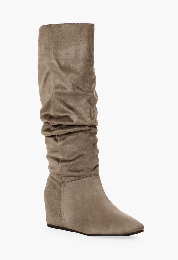 grey scrunch boots