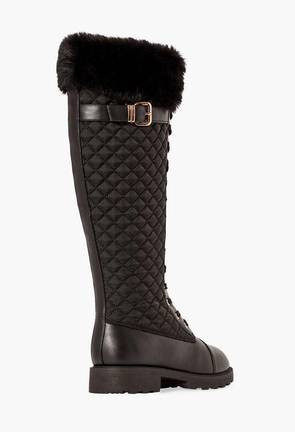 quilted flat boots