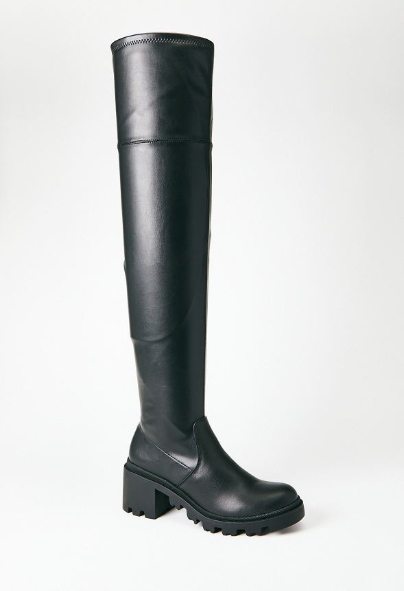 Shoes High Boots Overknees JUST FABULOUS Overknees black elegant 