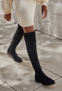 Reena Over-The-Knee Flat Boot in Black - Get great deals at JustFab