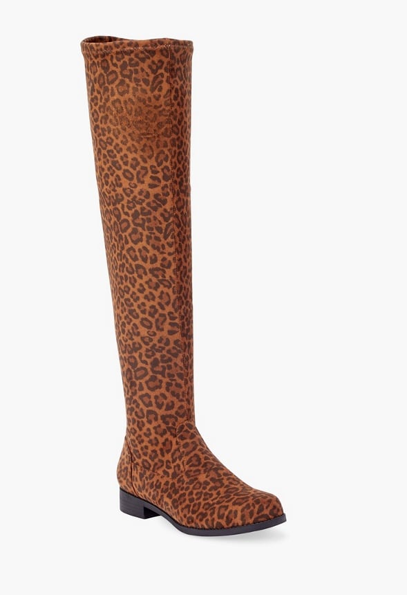 cheetah flat boots