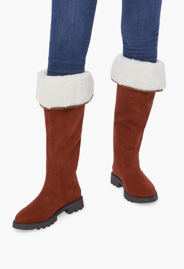 fold over boots with fur