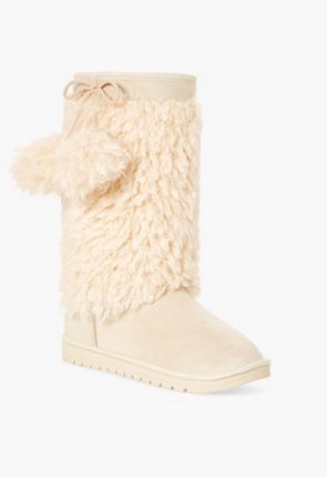 winter's coming furry fuzzy boots