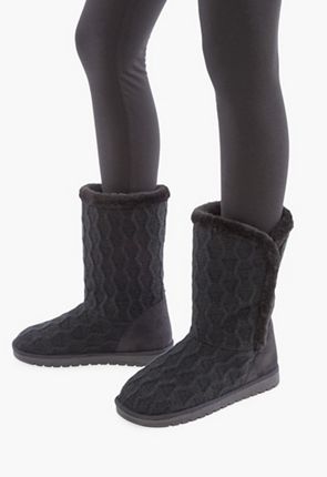 winter's coming furry fuzzy boots