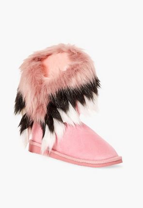 winter's coming furry fuzzy boots