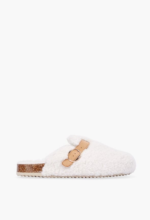 Cassidy Sherpa Mule Fuzzie in Ivory Shearling - Get great deals at JustFab