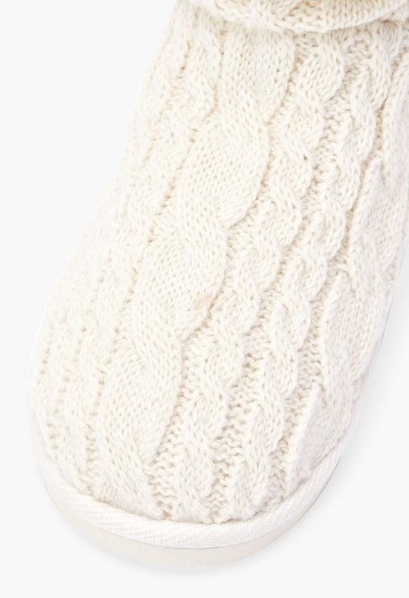 Brittany Knit Sock Fuzzie in IVORY Get great deals at JustFab