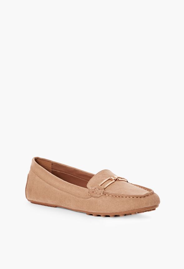 Study Session Driving Moccasin in Taupe - Get great deals at JustFab