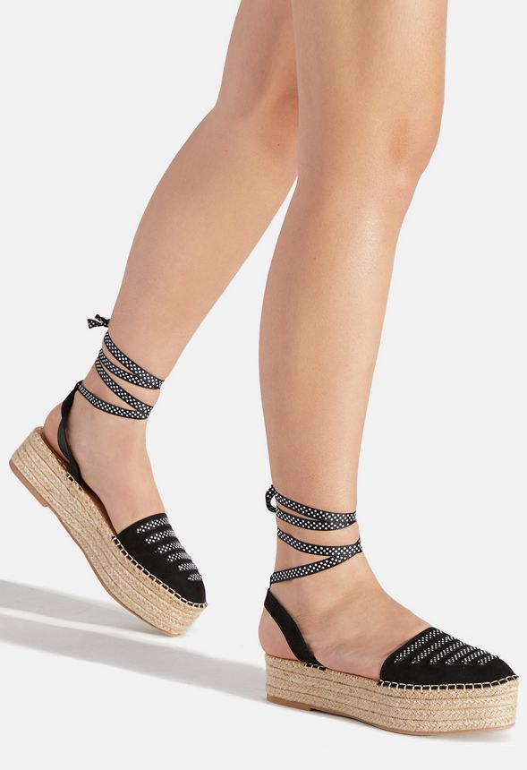 Felicity Platform Espadrille Sandal in Black Get great deals at JustFab