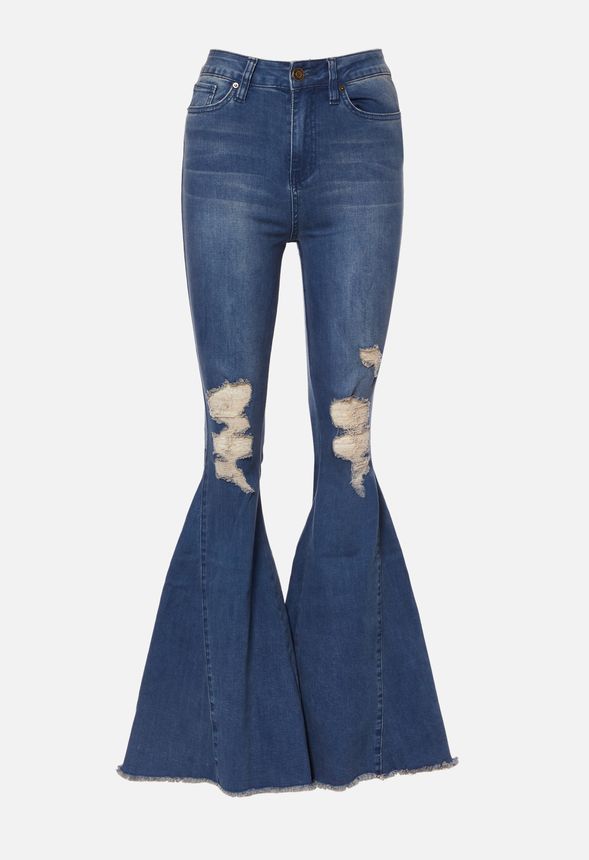 Gigi High-Waisted Super Flare Jeans in MEDIUM WASH - Get great deals at ...
