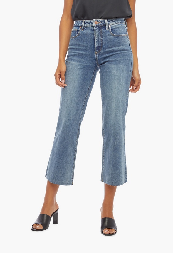 High-Waisted Stella Wide Leg Crop Jeans