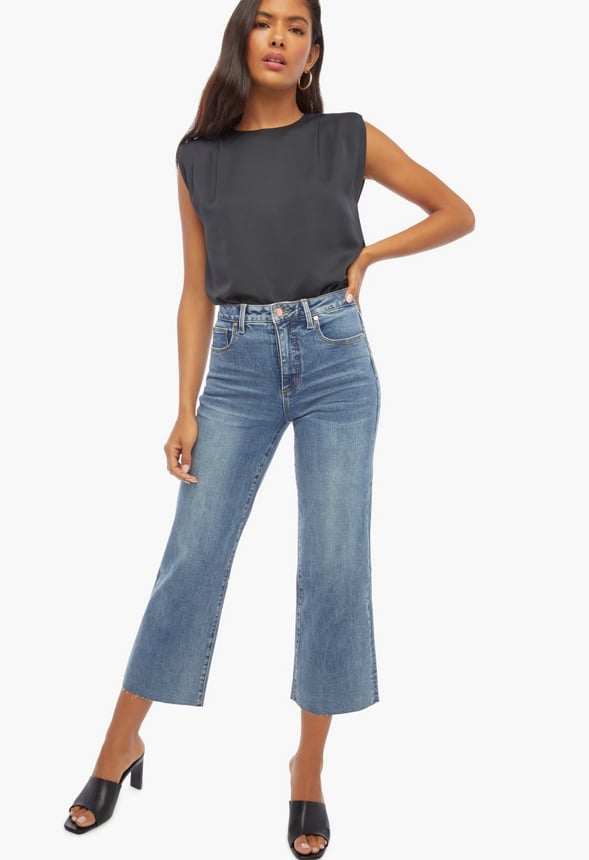High-Waisted Stella Wide Leg Crop Jeans