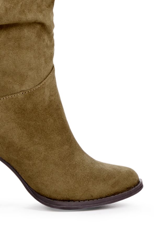 justfab olive green boots