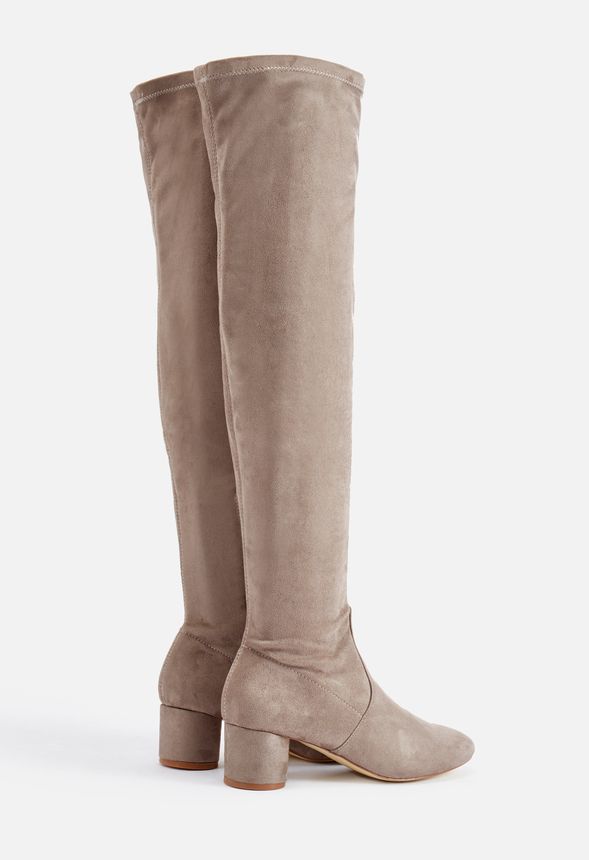 Oralee Heeled Boot in Taupe - Get great deals at JustFab