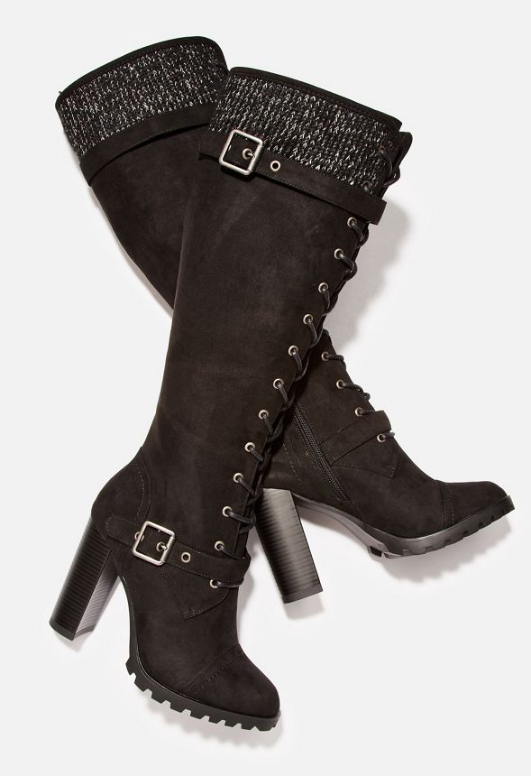 Always On Time Lace-Up Heeled Boot in 