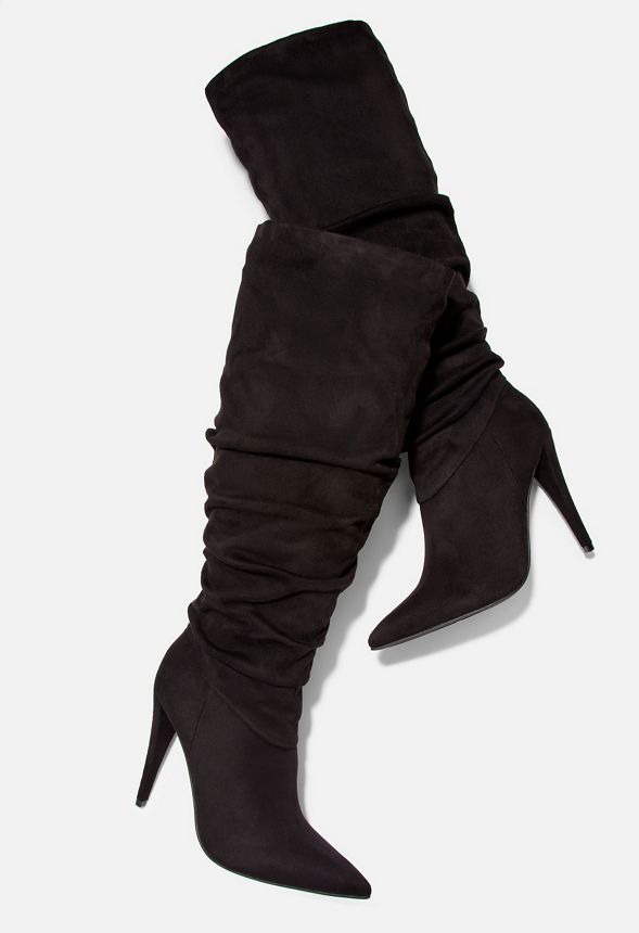 slouch booties with heel