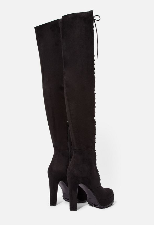 Remmi Over-The-Knee Lace-Up Heeled Boot in Remmi Over-The-Knee Lace-Up ...