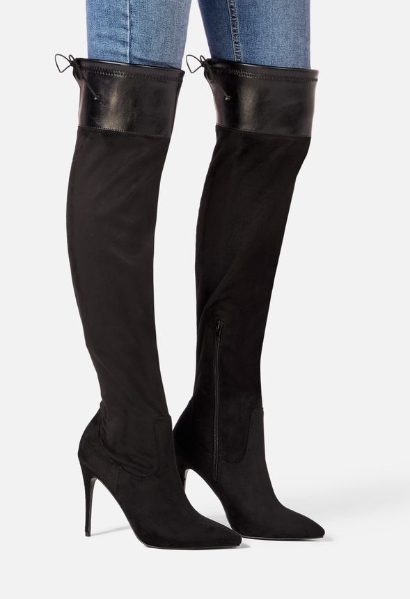 First Impressions Over-The-Knee Boot in Black - Get great deals at JustFab
