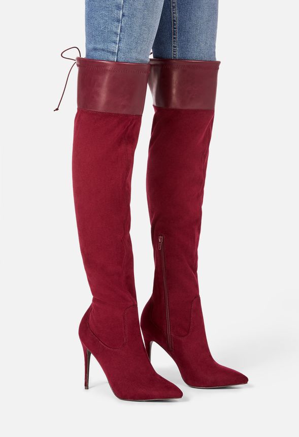 First Impressions Over-The-Knee Boot in Burgundy - Get great deals at ...