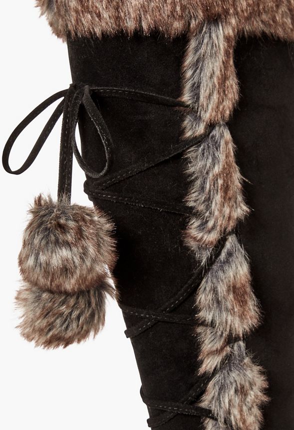 cynthia faux fur wedge boot