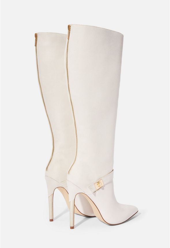 Toyah Stiletto Heeled Boot in Bone - Get great deals at JustFab