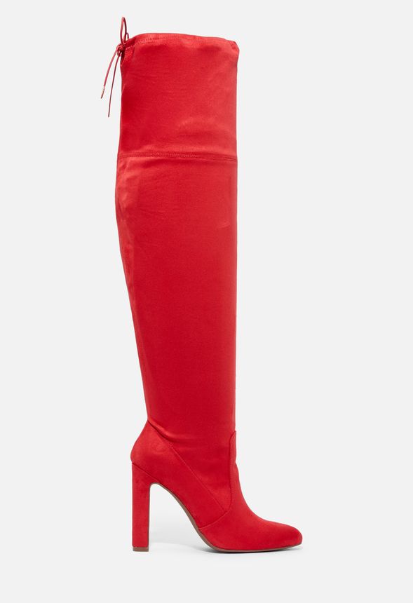 red thigh high boots justfab