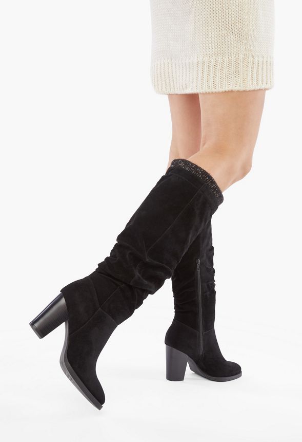 ethel slouchy heeled boot