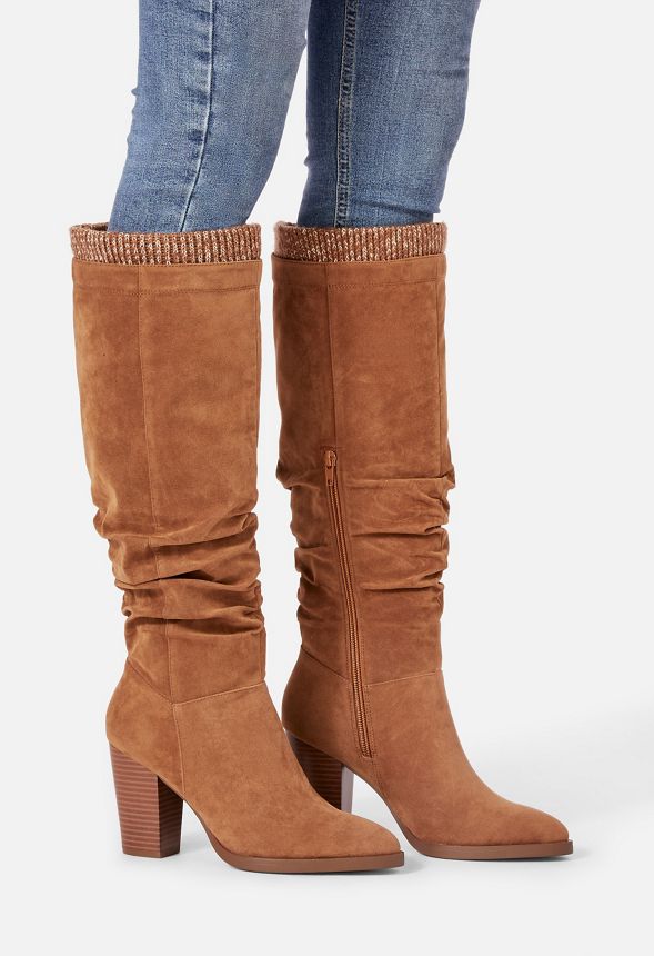 ethel slouchy heeled boot