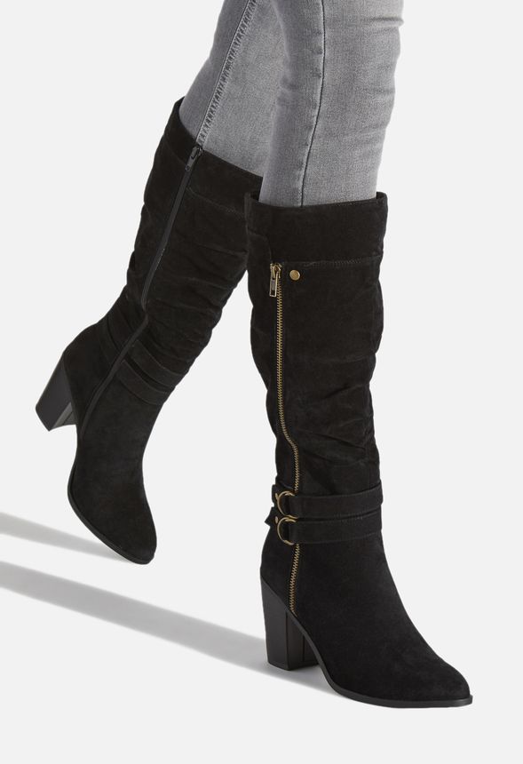 slouchy heeled boots