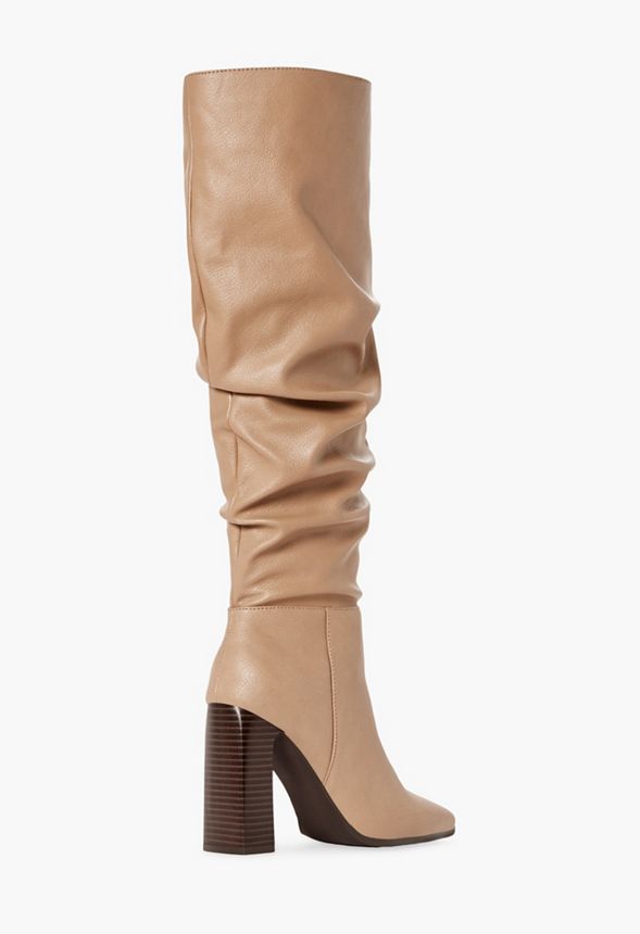 Rayanna Slouchy Heeled Boot in Ginger - Get great deals at JustFab