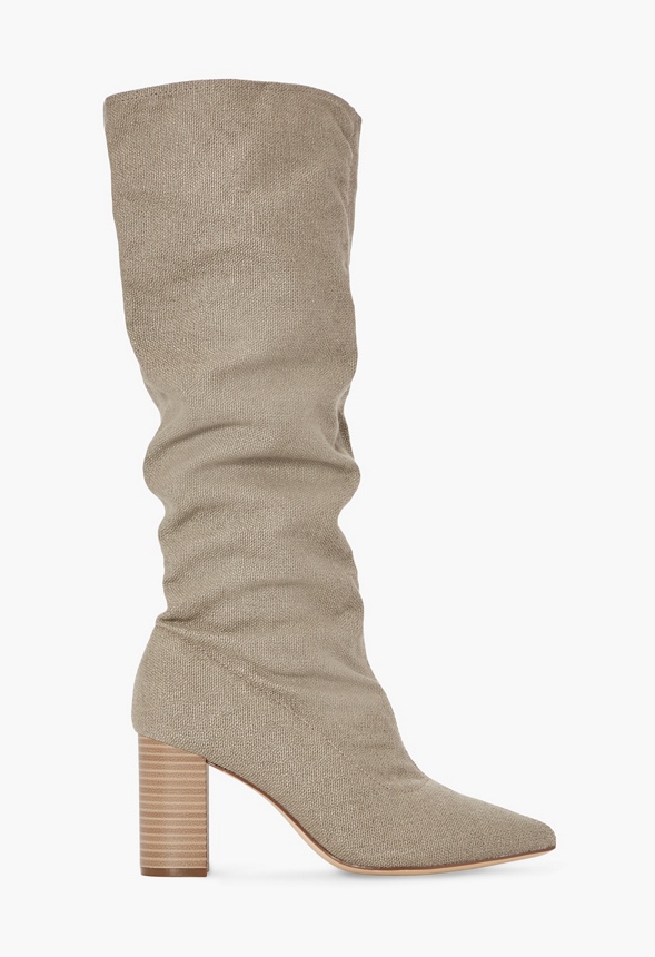 Fiona Block Heeled Boot in TAUPE - Get great deals at JustFab