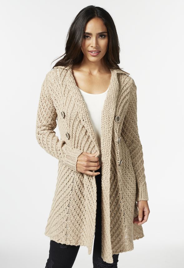 Sweater Trench in Natural - Get great deals at JustFab