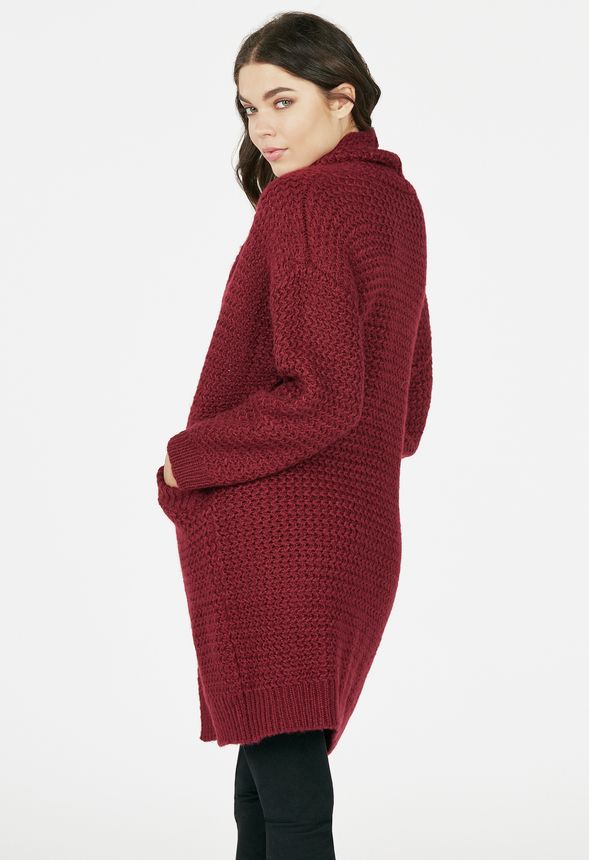 Cozy Oversized Cardigan in CRANBERRY - Get great deals at JustFab