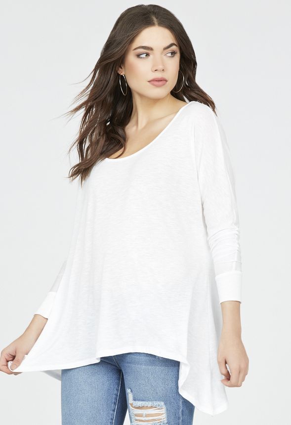 Dolman Knit Top in Off-White - Get great deals at JustFab