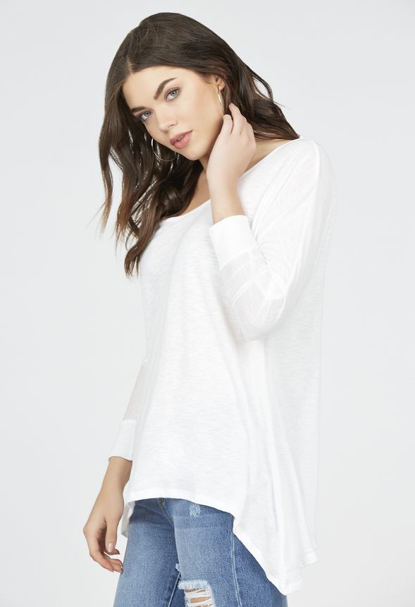 Dolman Knit Top in Off-White - Get great deals at JustFab