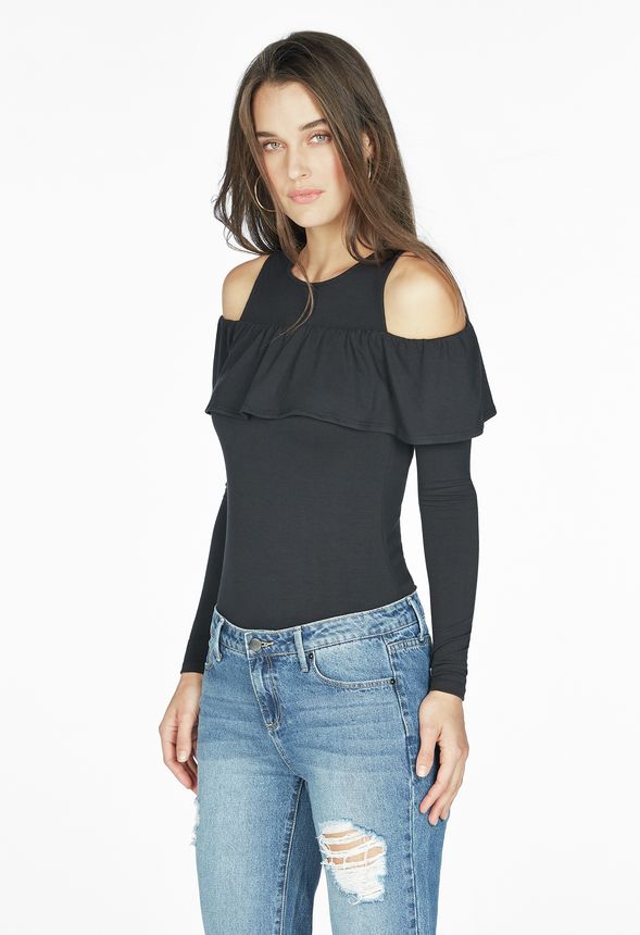 Cold Shoulder Ruffle Top in Cold Shoulder Ruffle Top - Get great deals ...