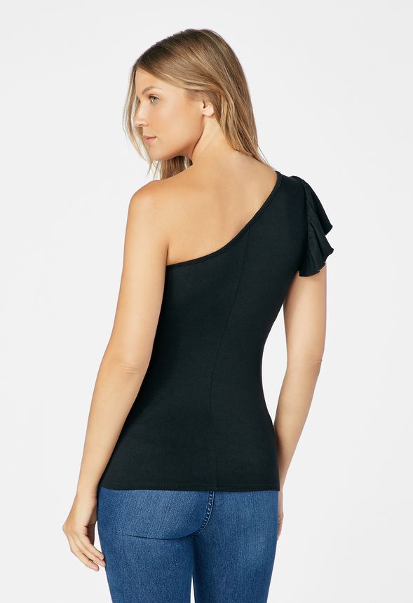 ruffle one shoulder