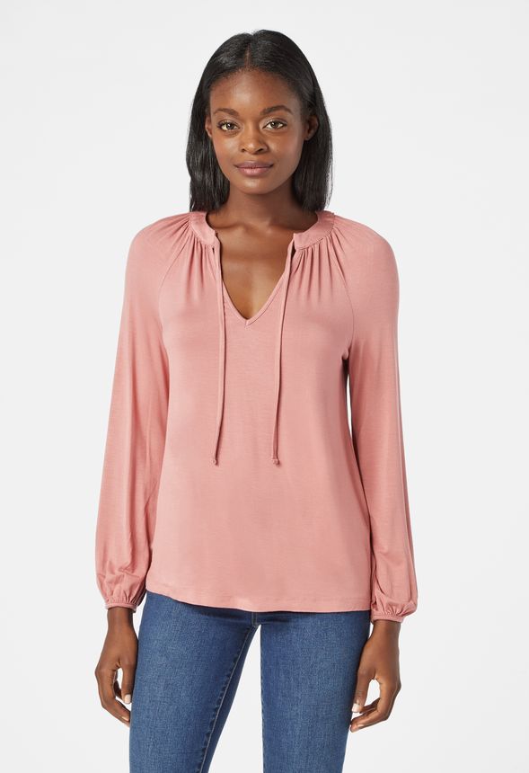 womens tie neck top