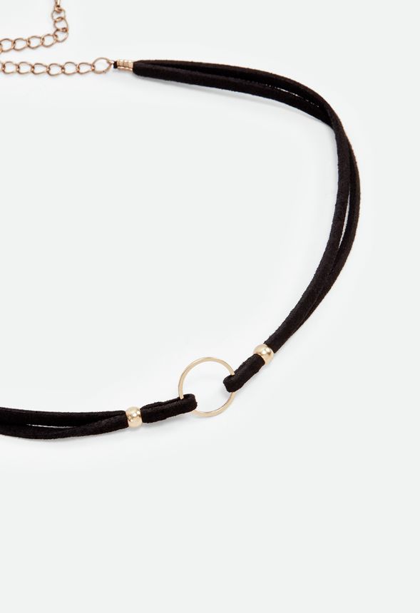 Edge Of The Circle Necklace in Black Get great deals at JustFab