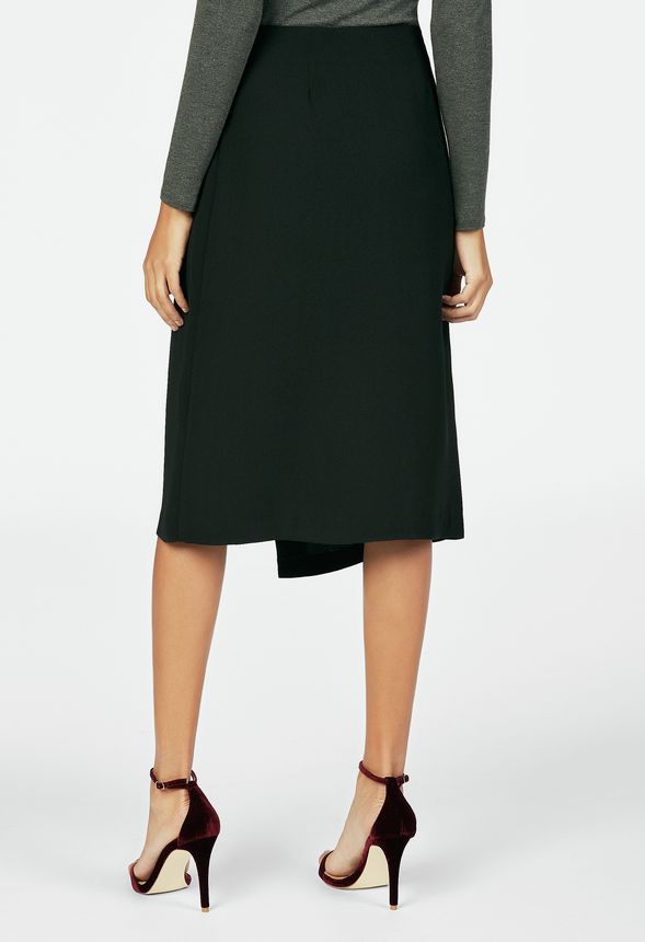 Side Buckle Wrap Skirt in Black - Get great deals at JustFab